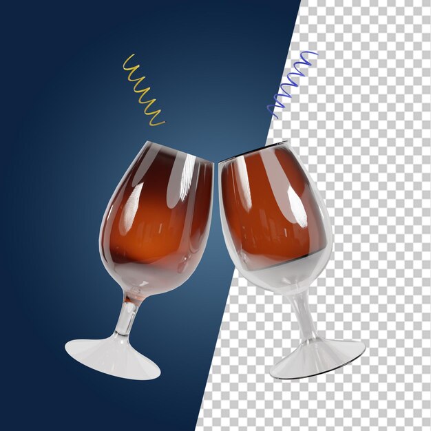 PSD los iconos 3d del nuevo año 2024 representan el diseño de clipart