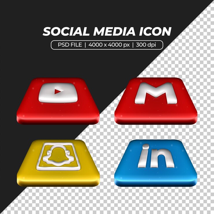 PSD iconos 3d con pad y efecto brillante