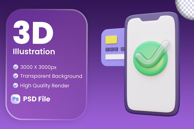 PSD iconos 3d de pago nfc