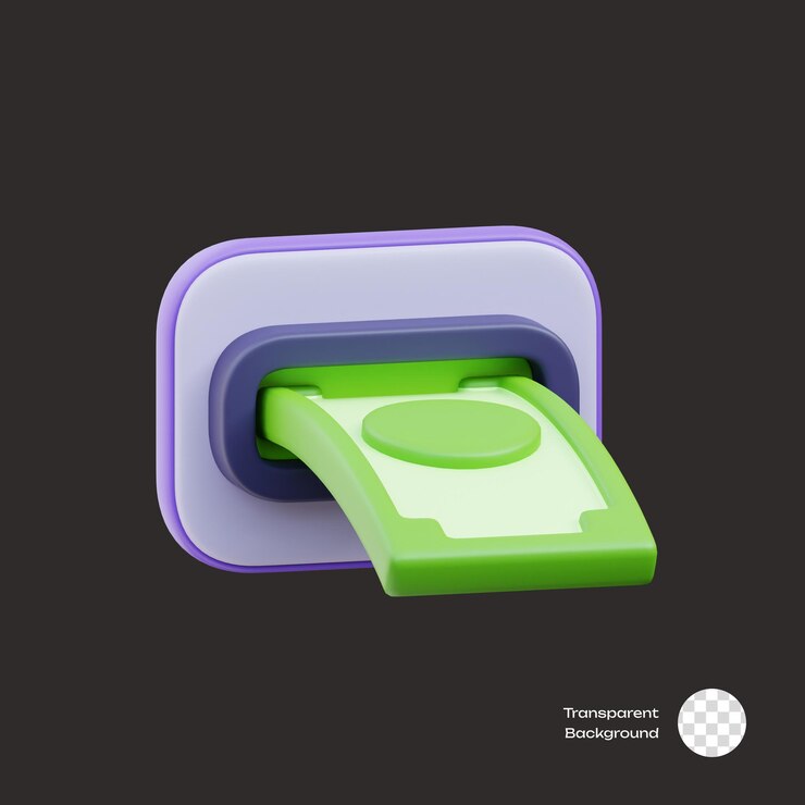 Iconos 3D para el retiro de dinero