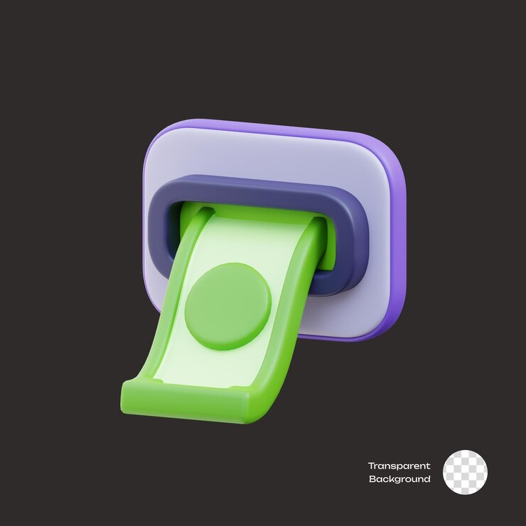 Iconos 3D para el retiro de dinero