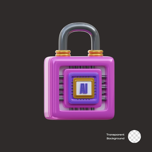 Iconos 3D de seguridad Ai