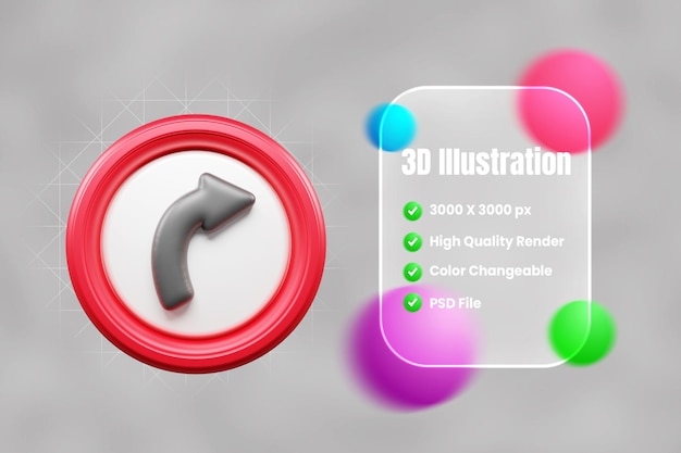 Iconos 3D de señales y símbolos de tráfico