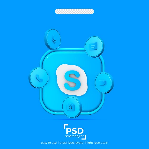 Iconos 3d de skype con element