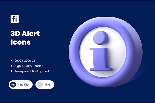 Iconos de alerta 3D con un símbolo de información