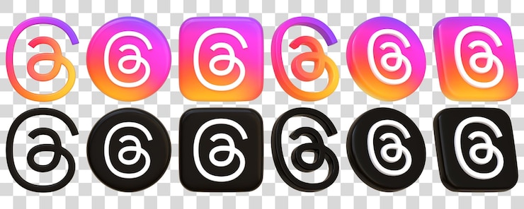 PSD iconos de aplicaciones de instagram en varios estilos ilustración de renderizado 3d