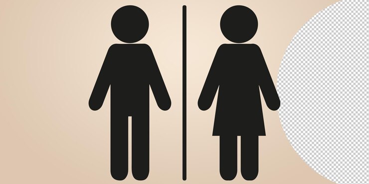 PSD iconos de baño, símbolo de hombre y mujer, señales de baño, señales de baño de wc, ilustración png transparente