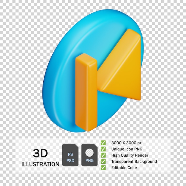 Iconos de botón 3D premium hacia atrás