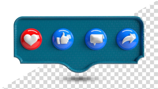 PSD los íconos de los botones aparecen en los sitios de redes sociales en una larga sombra que parece simple.