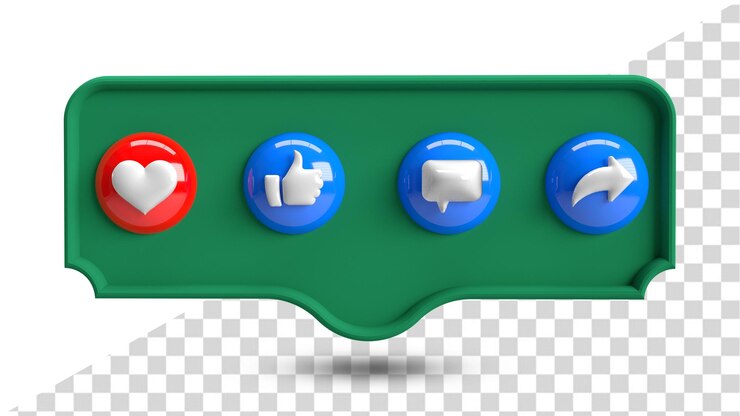 PSD los íconos de los botones aparecen en los sitios de redes sociales en una larga sombra que parece simple.