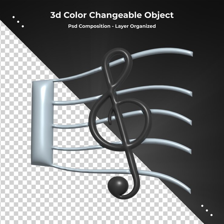 PSD iconos brillantes coloridos relacionados con la música representación 3d icono 3d de moda