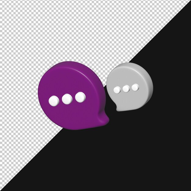 Iconos de burbuja de chat 3D para comunicación y mensajería