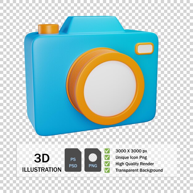 Iconos de cámara 3D para folletos de anuncios premium Más