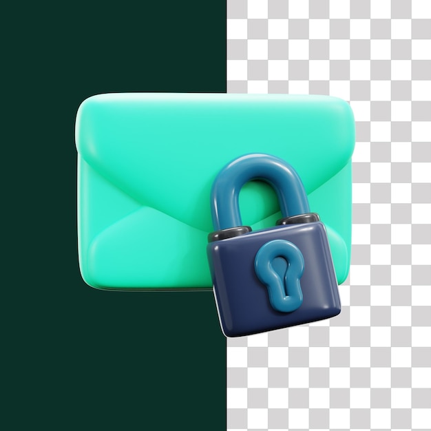 Iconos de cifrado de correo electrónico en 3D