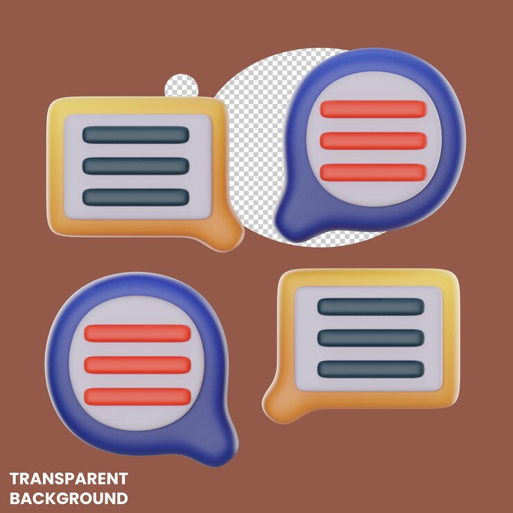 PSD iconos de comentarios en 3d