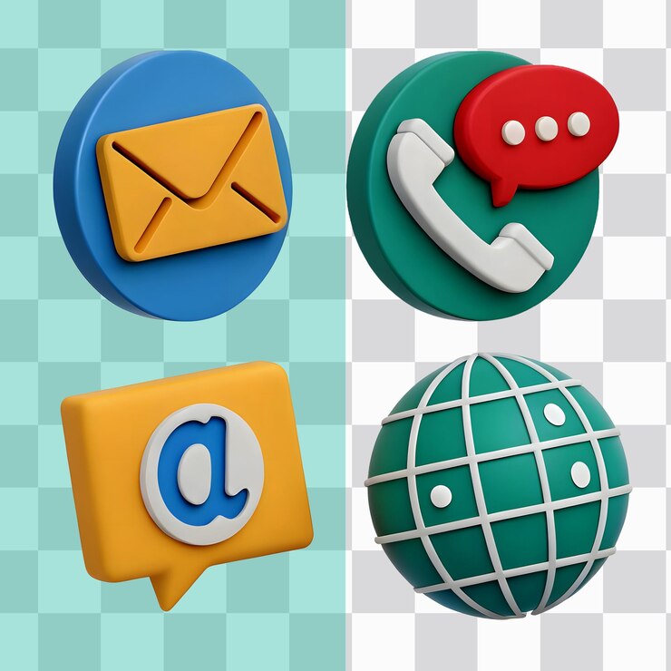 Iconos Comunicación Correo electrónico Teléfono Mundo y mensaje