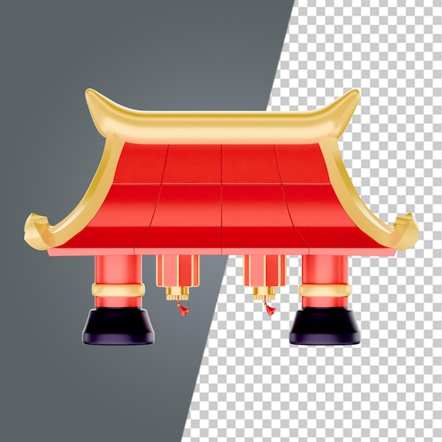 Iconos culturales chinos en 3D Render Clipart