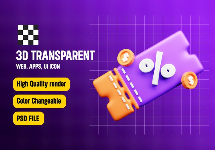 PSD iconos de descuento en 3d