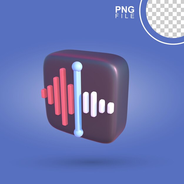 PSD iconos dinámicos de notas de voz en 3d