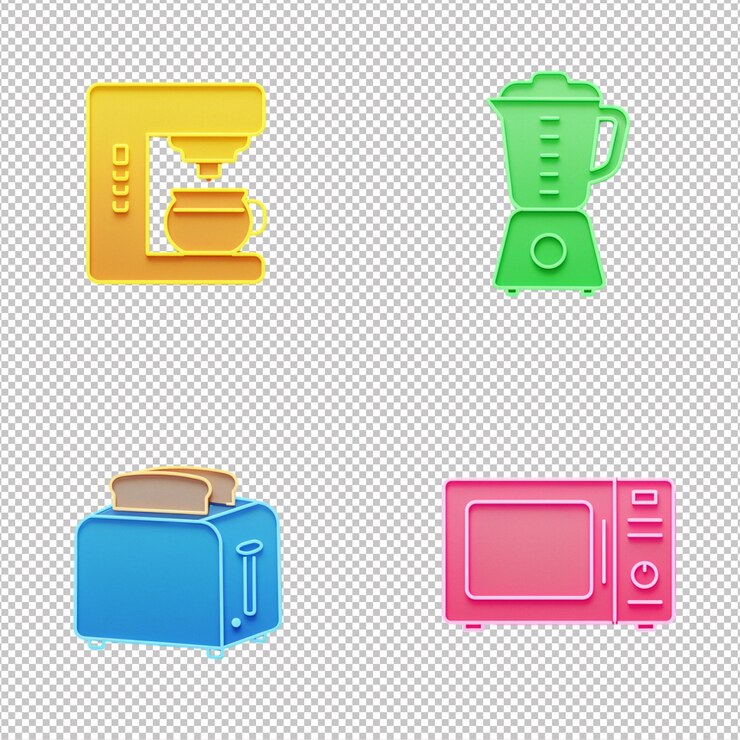PSD iconos de electrodomésticos de cocina