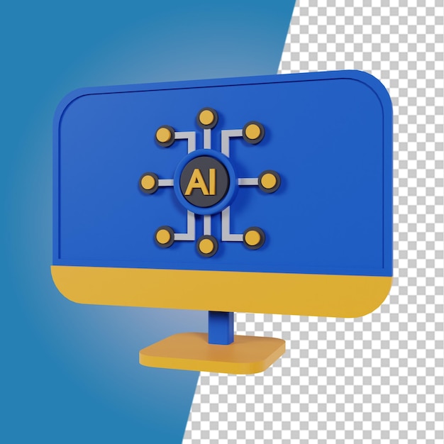 Iconos de elementos de inteligencia artificial 3d Iconos 3d AI
