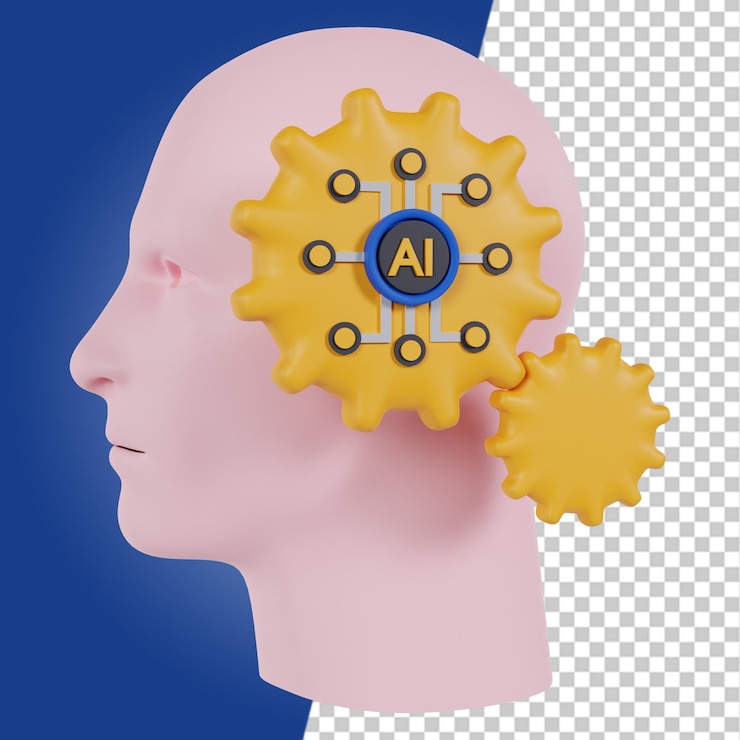 PSD iconos de elementos de inteligencia artificial 3d iconos 3d ai