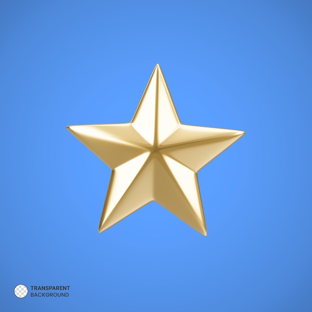 PSD iconos de estrellas doradas ilustración de procesamiento 3d aislado