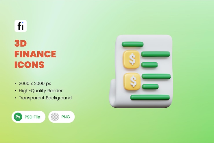 PSD iconos de finanzas en 3d