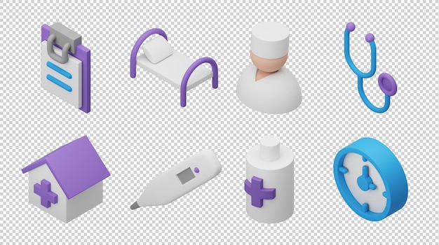 PSD iconos de hospital 3d