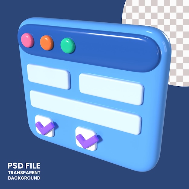 PSD iconos de ilustración 3d de eform