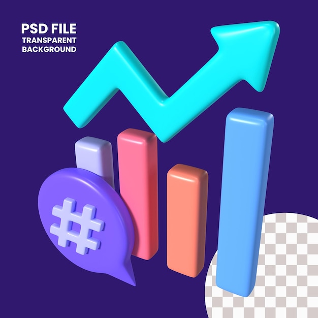 Iconos de ilustraciones en 3D de las tendencias
