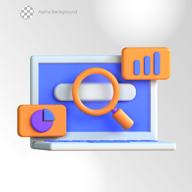 PSD iconos de marketing digital 3d análisis de marketing publicidad