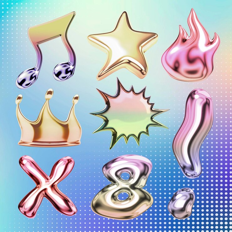 PSD iconos metálicos en 3d de colores para psd