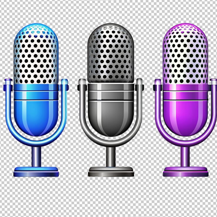 PSD iconos de micrófono en 3d
