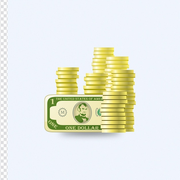 Iconos de monedas en 3D