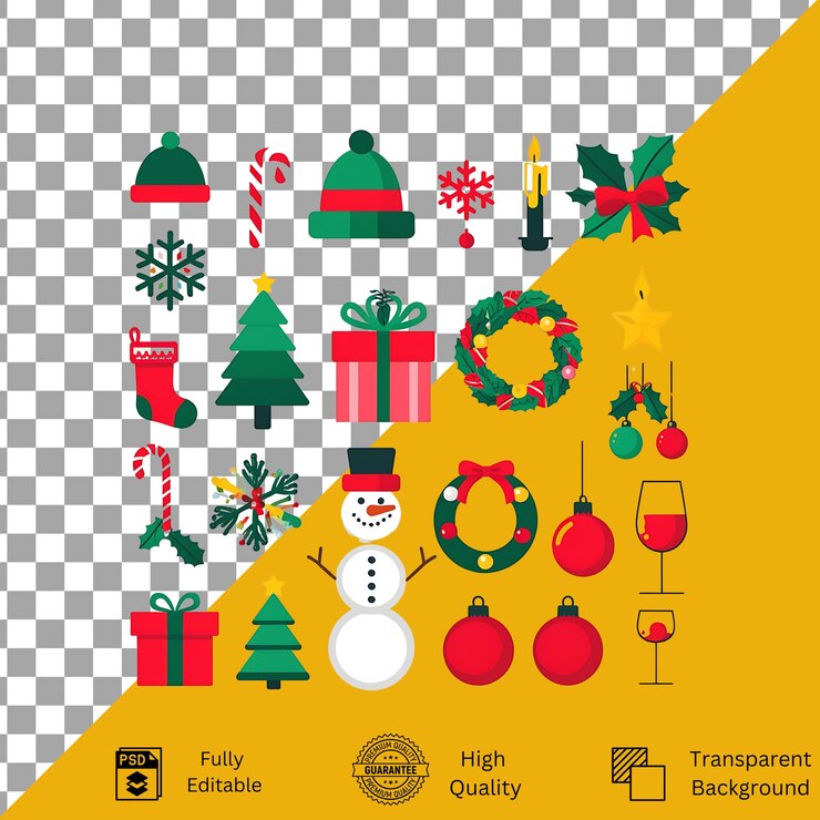 PSD iconos de navidad set