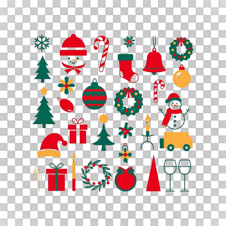PSD iconos de navidad set