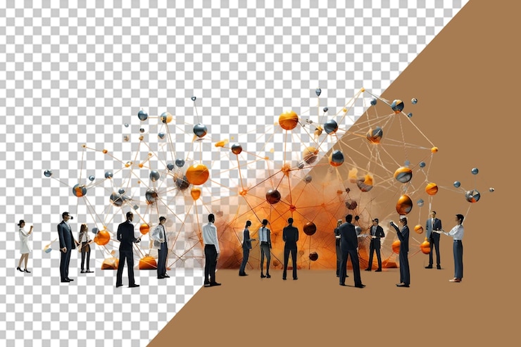 PSD iconos de negocios de fondo transparente