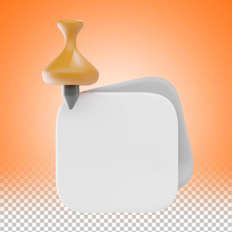 PSD iconos de notas adhesivas 3d con ilustración de pushpin