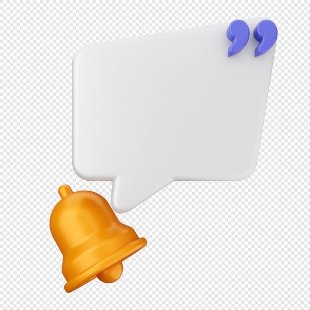 Iconos de notificación en 3D y recordatorio de alerta de campana
