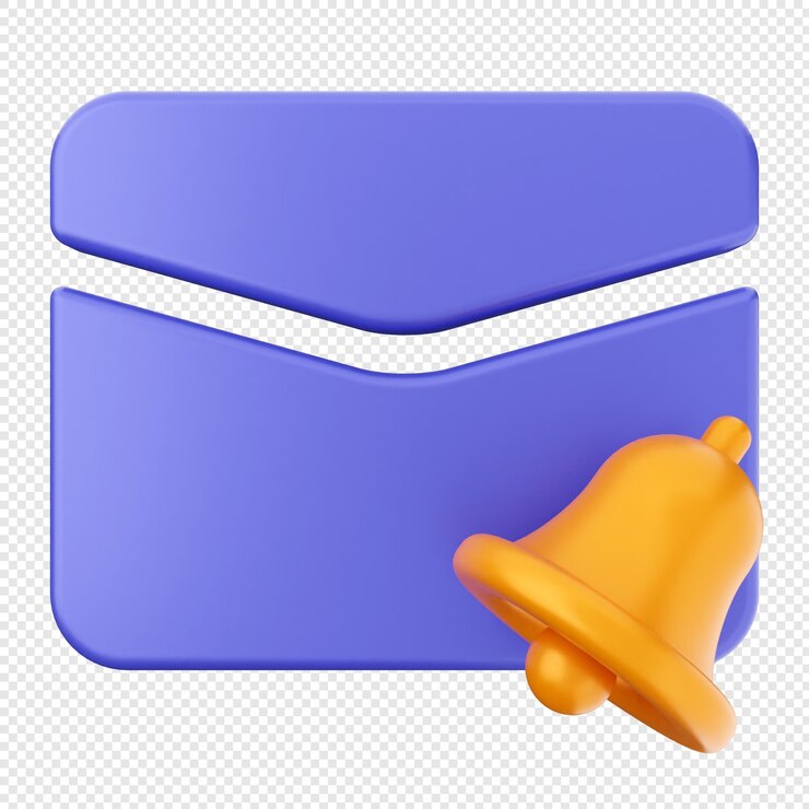 PSD iconos de notificación en 3d y recordatorio de alerta de campana