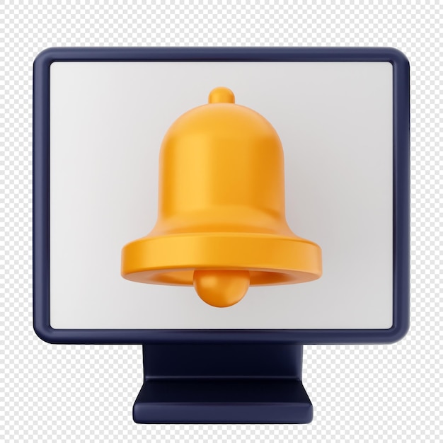 Iconos de notificación en 3D y recordatorio de alerta de campana