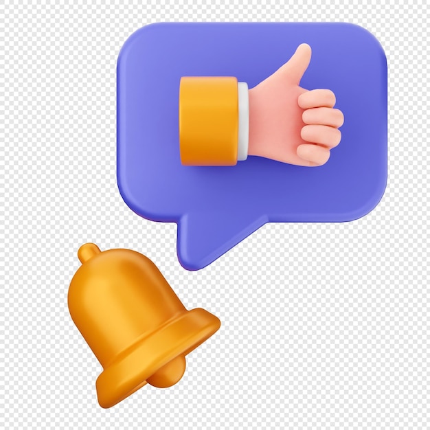 Iconos de notificación en 3D y recordatorio de alerta de campana