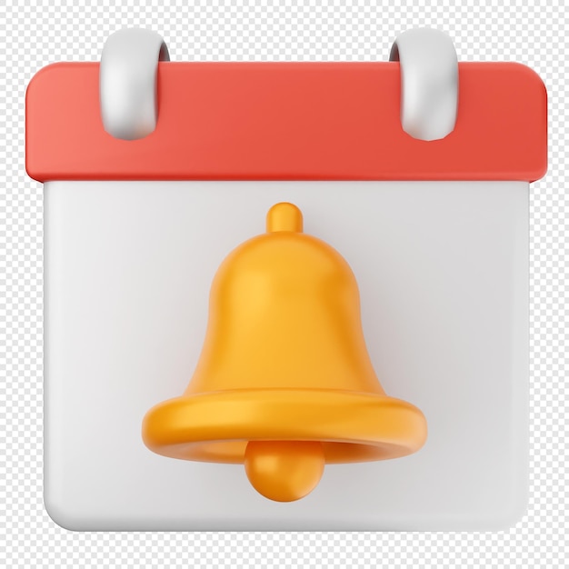 Iconos de notificación en 3D y recordatorio de alerta de campana