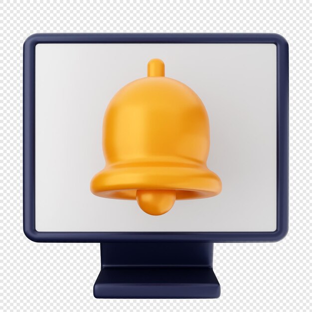 Iconos de notificación en 3D y recordatorio de alerta de campana