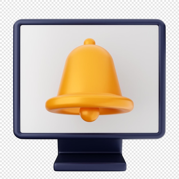 Iconos de notificación en 3D y recordatorio de alerta de campana