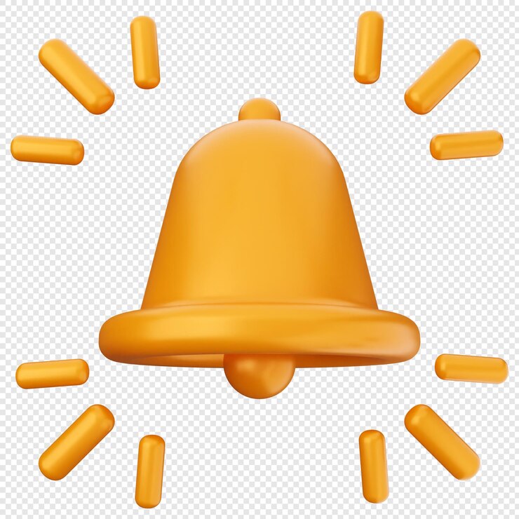 PSD iconos de notificación en 3d y recordatorio de alerta de campana