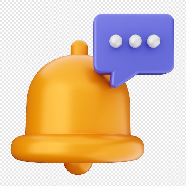 Iconos de notificación en 3D y recordatorio de alerta de campana