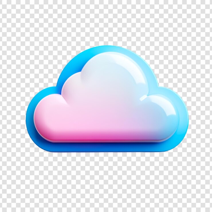 PSD iconos de nubes pastel brillantes renderizado en 3d de arte digital