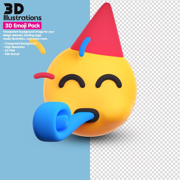 PSD iconos del paquete de emoji 3d alrededor de la representación 3d